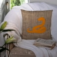 thumbnail image 3 of Carolines Treasures BB1124-BL-OR-PW1414 Snake Burlap and Orange Canvas Fabric Decorative Pillow BB1124, 14Hx14W,, 3 of 4