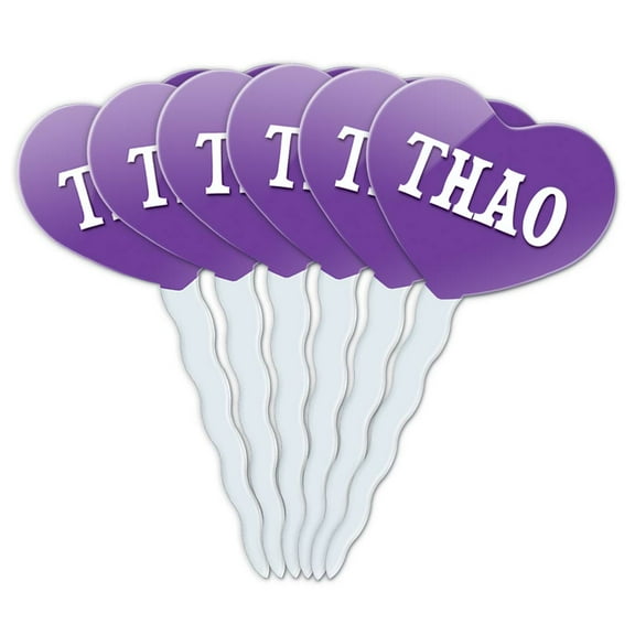 Thao Heart Love Cupcake Picks Toppers - Set of 6