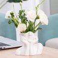 thumbnail image 3 of Florero de cara blanca Decoración del hogar de cerámica Florero de arte de cara humana Arreglo floral FLhrweasw Nuevo, 3 of 8