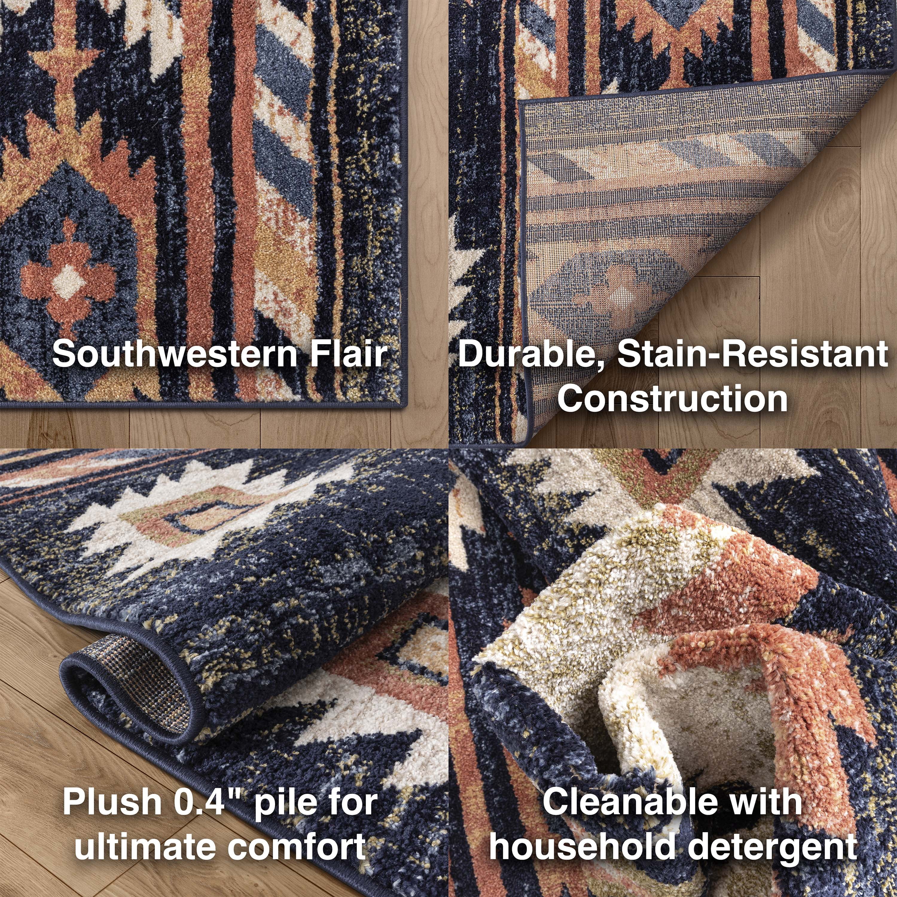 Well Woven Tulsa Lea Bohemian Southwestern Blue 6'7" x 9'3" Area Rug