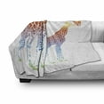 thumbnail image 3 of Giraffe Soft Flannel Fleece Throw Blanket, Mom Kid Giraffe in Rainbow Colors Abstract Art Surrealist Image of Animal, Cozy Plush for Indoor and Outdoor Use, 60" x 80", Multicolor, by Ambesonne, 3 of 6