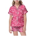 thumbnail image 1 of Ensemble de Pyjamas Garçon Imprimé Manches Courtes Boutonné Hauts T-Shirt Ensemble Pyjamas Classiques Filles Garçons Filles Mode, 1 of 5