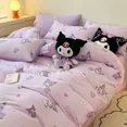 thumbnail image 4 of Sanrio Cinnamoroll My melody Kuromi, nueva y creativa sábana de algodón con estampado de dibujos animados para niños y funda de edredón, juego de tres piezas, 4 of 5