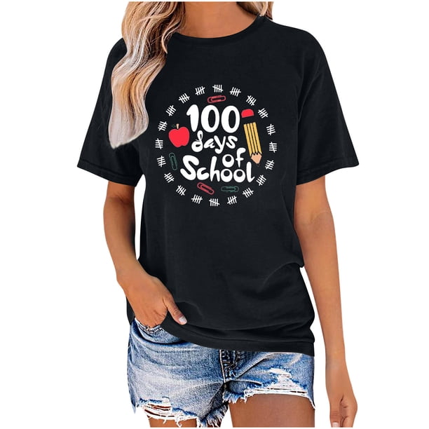 Mujeres de Verano de Manga Corta de Cuello Redondo Impreso Regular Sexy, Blusa Casual de Poliéster para Fiesta, Diario Y Toda la Temporada