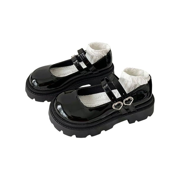 Colisha Womens Mary Jane Buckle Strap Dress Shoe Anti Slip Chunky Platform Casual Shoes Party Wide Width Round Toe Loafers Black 1 5.5 Walmart