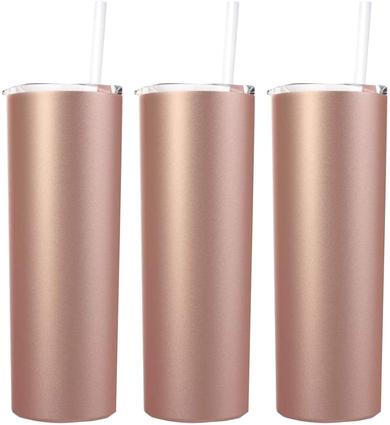Rose Gold Stellar 20 oz. Skinny Steel (3 Pack) Double Wall Stainless