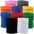 thumbnail image 3 of Suddora Adult Solid Color Cotton-Blend Zipper Pouch Wristband, Black, 3 of 4