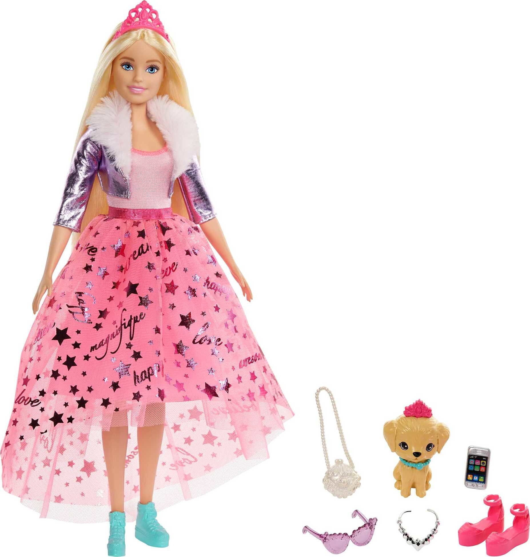 spion Onbepaald sociaal Barbie Dreamtopia Doll & Accessories, Blonde Doll with Star Skirt, Pet  Puppy & Fashion Accessories - Walmart.com