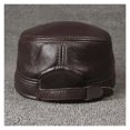 thumbnail image 4 of Men's Adjustable Cowhide Leather Baseball Cap, Thick Warm Winter Dad Hat, 4 of 6