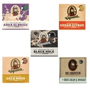 Dr. Squatch Men's Natural Bar Soap Variety 5 Pack - Area 51, Black Hole, Irish Cream & Whiskey, Cedar Citrus, Gold Moss