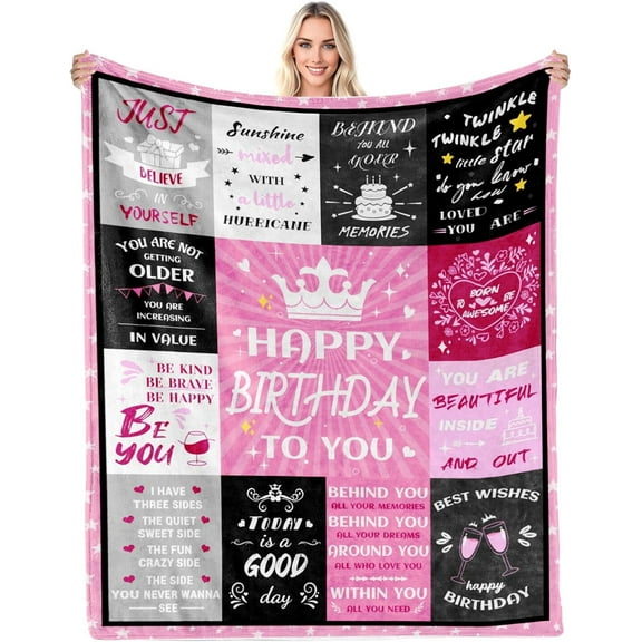 Birthday Gifts for Women, Birthday Blanket for Women, Birthday Gifts for Women Friendship, Gifts for Women Birthday Unique, for Her Girls Friend Mom Sister Wife Grandma Woman, 50"x60"