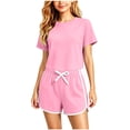 thumbnail image 2 of Mifsaly 2 Piece Short Sets for Girls Summer Short Sleeve Crewneck Cropped T-Shirts and Athletic Shorts Kids Breathable Casual Sportswear Clothes, 2 of 9