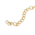 thumbnail image 3 of 200 pc Rack Plating Brass Curb Chain Extender End Chains with Heart Drop Real 18K golden Plated 59mm, 3 of 4