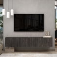 thumbnail image 2 of Atelier Mobili Black Floating TV Stand, TV Stand 65 Inch, Floating Entertainment Center for 80 inch TV, Black TV Cabinet, Floating TV Shelf Under TV, Media Console, 2 of 3