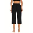thumbnail image 6 of yillto Capris Pant for Womens Plus Size Loose Yoga Pants Comfy Workout Cropped Pants with Pockets, 6 of 7