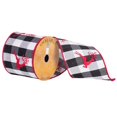 thumbnail image 1 of Vickerman Q172169 4 in. x 10 Yard Red Running Reindeer on Plaid Edge Ribbon, 1 of 1