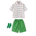 thumbnail image 5 of hoksml Boys Polka Dot Short Sleeve Shirt and Elastic Shorts Set, Back to School Outfit, Breathable 2PCS, Machine Washable Uniform Alt, 5 of 7