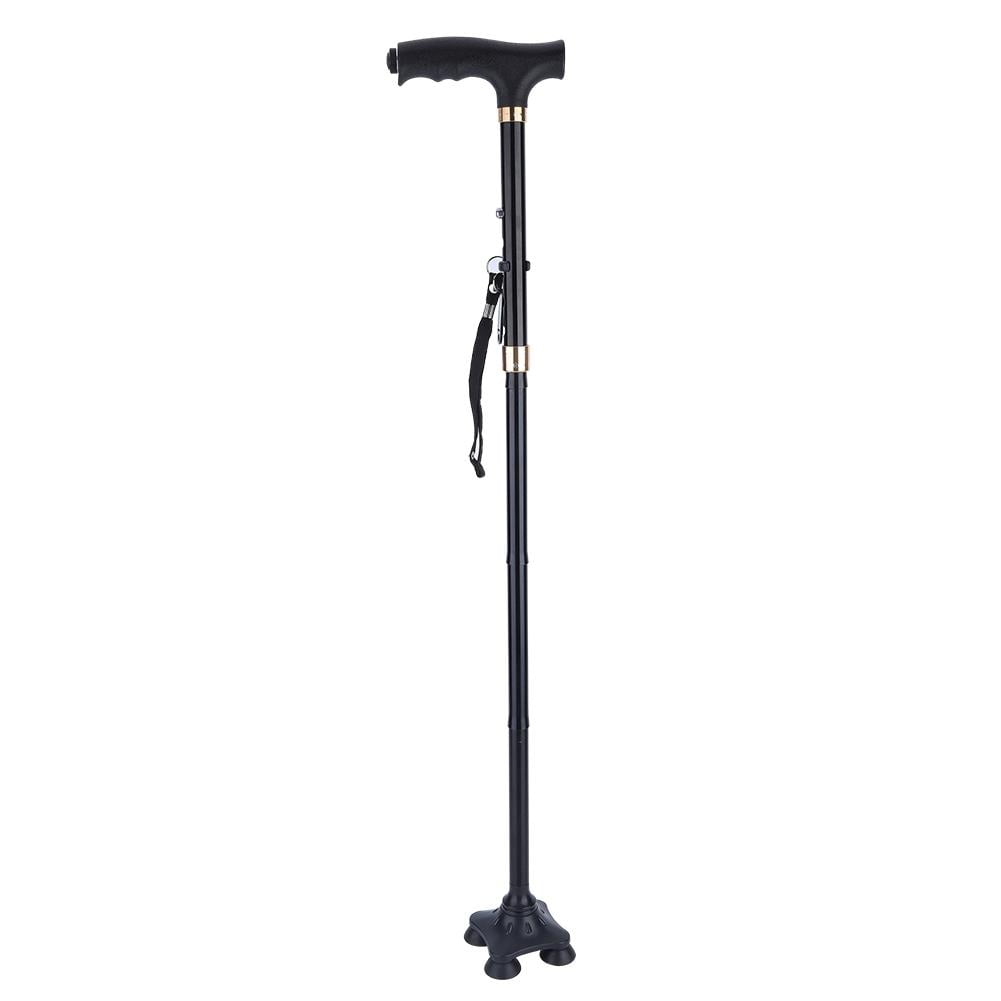 LYUMO Alloy Walking Stick, Walking Stick,Adjustable Folding Cane Aluminium Alloy Anti-slip Walking Stick with Lamp for Old Man