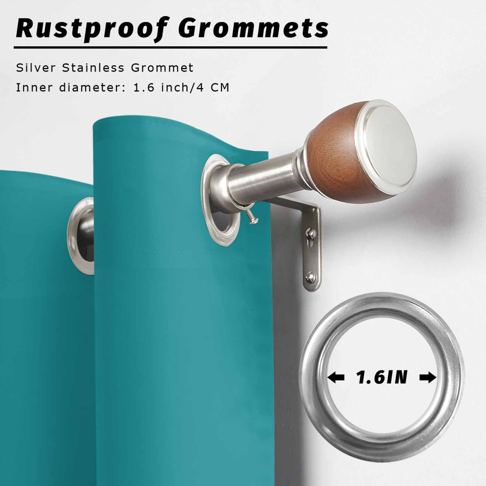 Teal Outdoor Curtains for Patio, Solid Color Waterproof Outside Curtains Privacy Blackout Curtain for Porch Pergola Cabana, 2 Panel 54W x 108L Inch