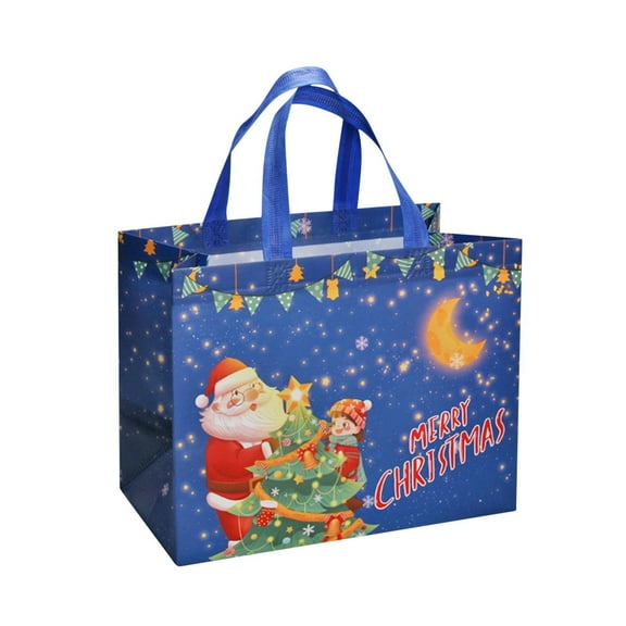 KCEHTA Christmas Gift Bags with Handles Large Christmas Tote Bags Reusable Christmas Treat Bags Non-Woven Christmas Bags for Gifts Xmas Party Favors
