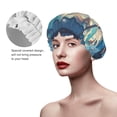 thumbnail image 2 of Kdxio Ocean View Bedroom Print Shower Cap for Women,Elastic and Reusable,Double Waterproof Layers Bathing Hat, 2 of 6