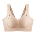 thumbnail image 4 of iHPH7 Womens Wireless Jelly Bra Supportive Seamless Bras Full Coverage Push Up Comfortable No Underwire Tshirt Bras Beige L, 4 of 4