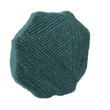 Creative Co-Op 16 Inches Cotton and Jute Embroidered Octagon Shaped Pillow, Blue