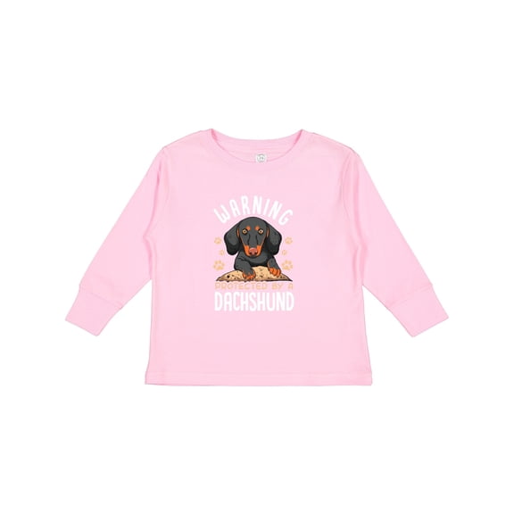 Inktastic Protected by a Dachshund Dog Boys or Girls Long Sleeve Toddler T-Shirt