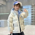 thumbnail image 2 of Odeerbi Teen Boys Girls Hooded Puffer Jacket Halloween Skeleton Winter Coats Thermal Padded Coat Down Jacket Warm Clothes 5-16 Years Kids Long Sleeve Outerwear Heavy Coat White, 2 of 5