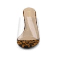 thumbnail image 6 of BLISSFUL STEP Women's Clear Strap Stiletto Heels Sandals Leopard 10, 6 of 7