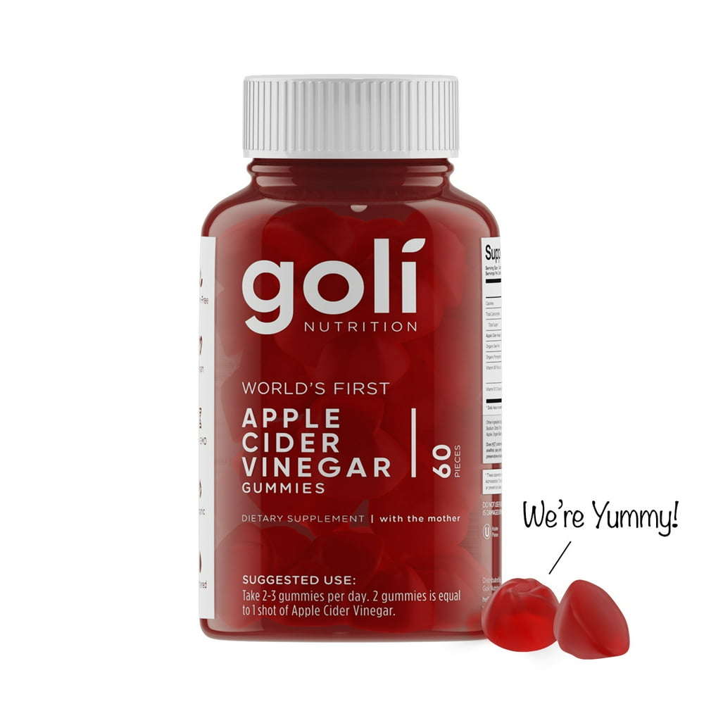 Goli Nutrition Apple Cider Vinegar Gummy with "The Mother" 60 Count