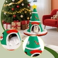 thumbnail image 1 of Cama cueva para gatos, ideal como regalo, acogedora decoración navideña, casa nido para mascotas con cojín extraíble para dormitorio de invierno,, 1 of 8