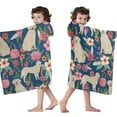 thumbnail image 4 of Golden Retriever and Pioneer Flower Hooded Bath Towel，50"x30" for Ages 3 To 12 Kids, Quick Dry Lightweight Soft Microfiber Hood Beach Towel Cover Up for Kids, 4 of 7