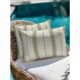 thumbnail image 4 of Outdoor Pillows Waterproof, Sage Green Striped Bedding Throw Pillows with Insert for Couch Sofa Bed, Modern Minimalist Stripes Farmhouse 12x20 Inch Pillowcases Decorative Patio Pillow Set of 2, 4 of 8