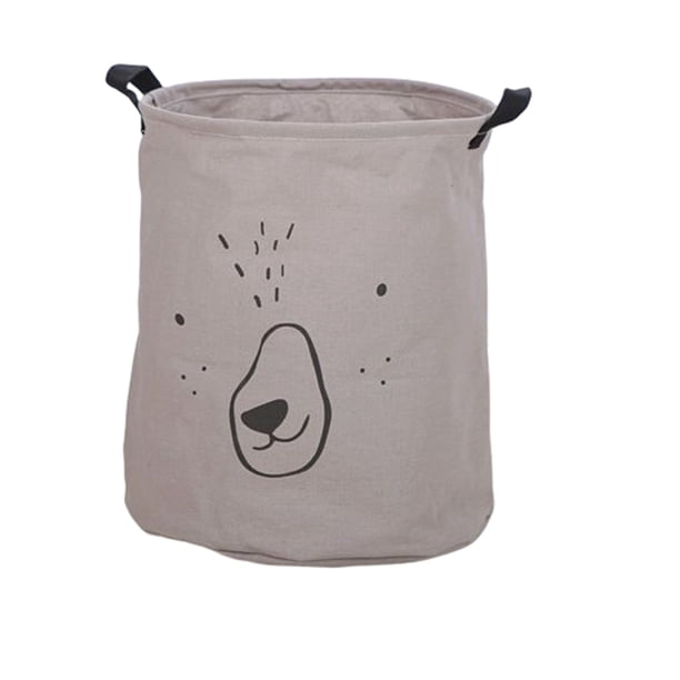 Cesto plegable impermeable para la colada, gran capacidad, algodón, lino, artículos diversos para niños, bolsa de estilo bonito, organización Almacenamiento y organización del hogar Gris/L Bewildely HA082397-08