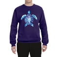 thumbnail image 2 of Sea Turtle Tie Dye Art Animal Lover Unisex Crewneck Graphic Sweatshirt, Purple, Small, 2 of 3