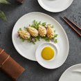 thumbnail image 3 of Assiette Compartimentée pour Dumplings Assiette en Céramique avec Sauce Partie Assiette de Déjeuner Assiette Délicate Compartimentée pour Aliments, 3 of 9