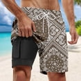 thumbnail image 1 of WILLBEST Pantalones Cortos Casuales de Verano para Hombre, Pantalones Cortos de Playa con Doble Capa Interior y Estampado de Moda con Bolsillo, 1 of 3