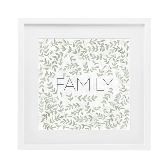 Stupell Industries Curved Ivy Sprigs Family White Framed Print Under Glass, design by SD Graphics Studio