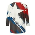 thumbnail image 5 of Dreluolixuan Patriotic Shirts for Women 3/4 Sleeve Tees Round Neck Blouses American Flag Star Distressed Tops Pullover Party in The USA Memorial Day Red 5XL, 5 of 5