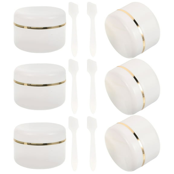 NICEXMAS 6Pcs White Refillable Lotion Jars with Leak Proof Lids Practical for Home and Travel
