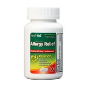 HealthA2Z Allergy Relief | 300 Tablets | Cetirizine 10mg | All Day Allergy | Indoor & Outdoor | Relief from Itchy Throat, Sneezing, Runny Noses