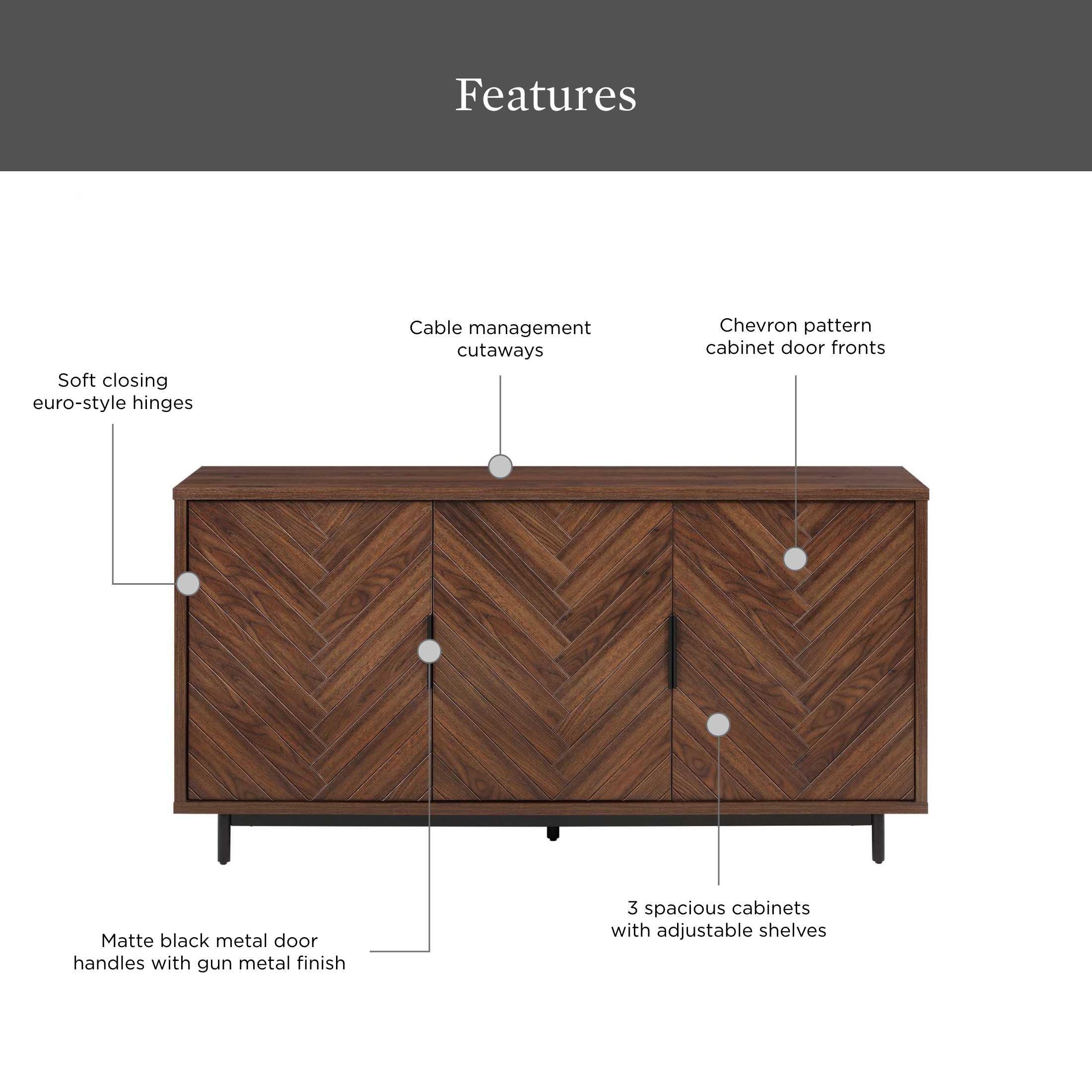 Better Homes & Gardens Wyatt Geo TV Stand for TVs up to 70" photo 2