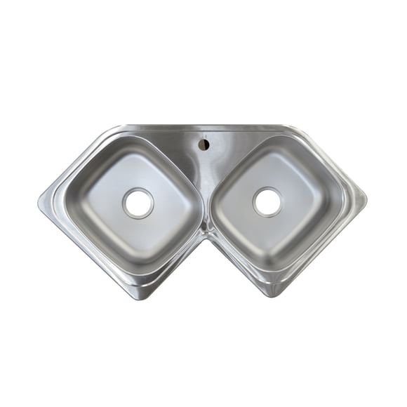 Fregadero Cocina Empotrar 2 Tinas Esquinero 112x59x18 Ce110 Eb Técnica Línea Clásica