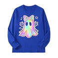 thumbnail image 5 of KPOPLK Halloween Shirts for Kids Boys Girls Ghost Tshirt Long Sleeve Funny Tee Tops Toddler Halloween Tshirt(9-10 Years,Dark Blue), 5 of 5