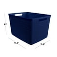 thumbnail image 2 of Curver Set of 4 Jute Basket Large Durable Resin Organization and Storage Basket Bin, Blue, 2 of 10