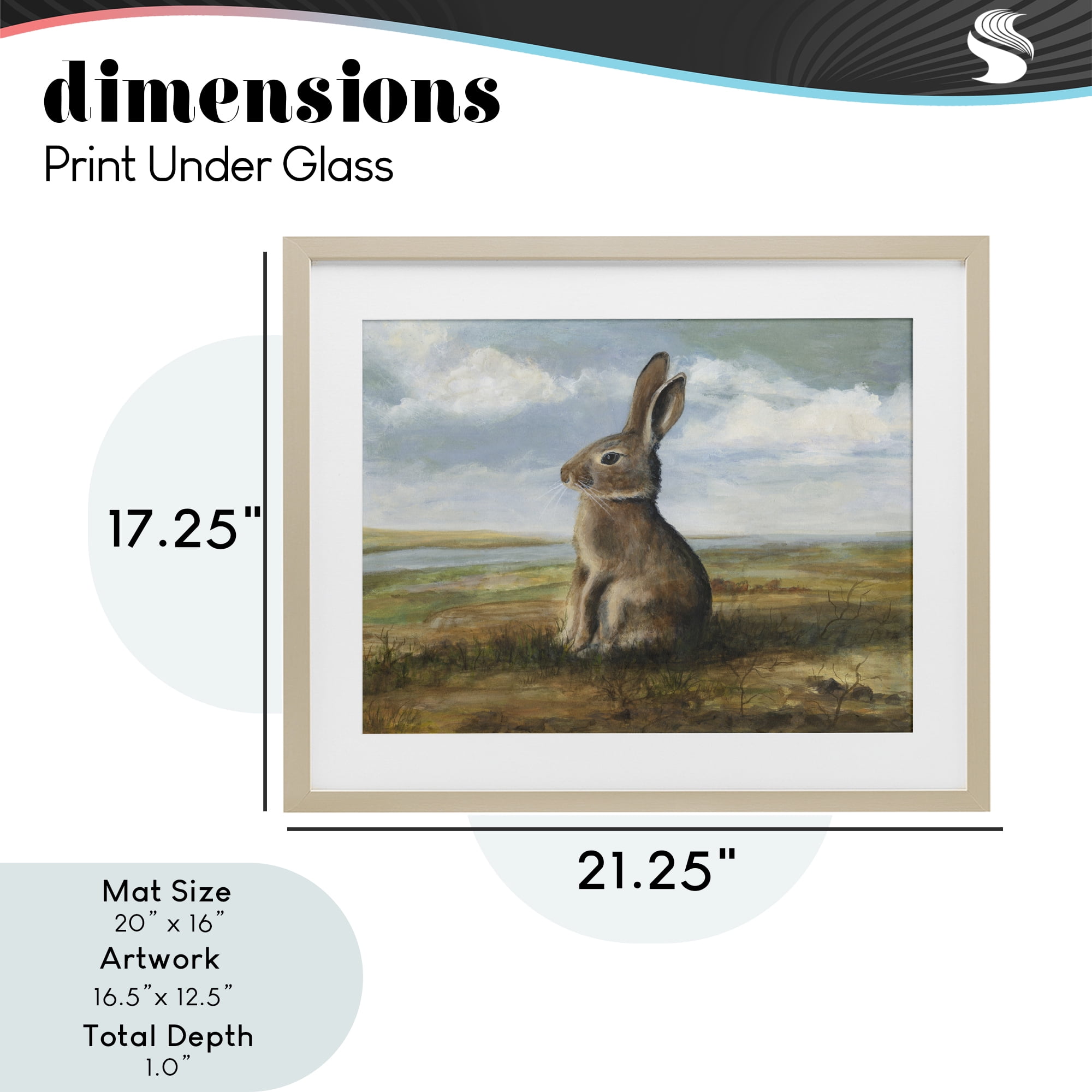 Stupell Industries Classic Rabbit in Countryside Birch Framed Print Under Glass, design by Michael Willett