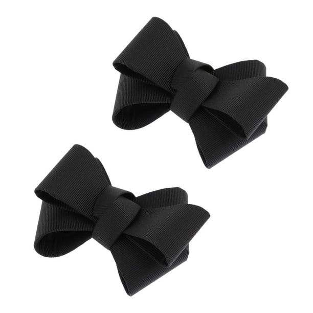 2 / Set Ribbon Bow Butterfly Zapatos de Tacón Alto Clips Decoración Negro Zulema Encantos de zapatos de Bowknot