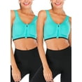 thumbnail image 2 of YouLoveIt Women's Sports Bra, 2 pack Front Zipper Closure Sports Bra Racerback Workout Bras, Removable Pad Tank Top Yoga Sports Bra Zip Front Sports Bra, 2 of 7