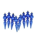 thumbnail image 2 of 8ct Red Hot Shatterproof Shiny Ribbed Christmas Finial Ornaments 6.5", 2 of 6